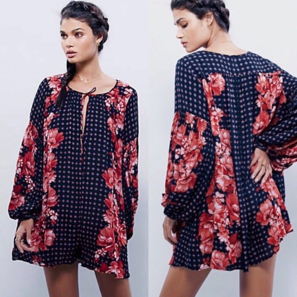 Free people sunset blvd romper balloon sleeves